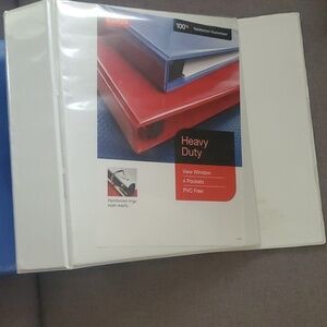 3 Heavy Duty 5 Inch Set of Three Binders in Black, Blue, and White